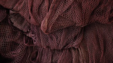 arkaplan olarak istiflenmiş balık ağı