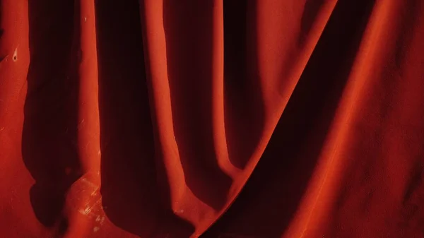 Красная Морщинистая Ткань Тенями Качестве Фона — стоковое фото