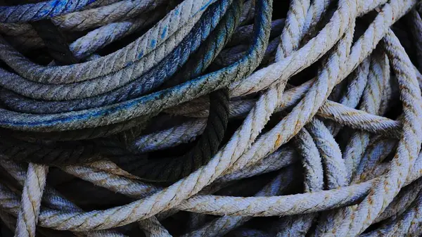 stock image worn industrial ropes as a background