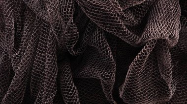 Tekstil arkaplanı dalgalanan koyu balıkçılık ağı