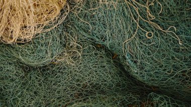 Yığılmış ince kablo balıkçı ağının arka planı