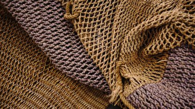 İstiflenmiş endüstriyel balıkçılık ağının soyut arkaplanı