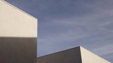 Gökyüzüne karşı beyaz cephe yapısı