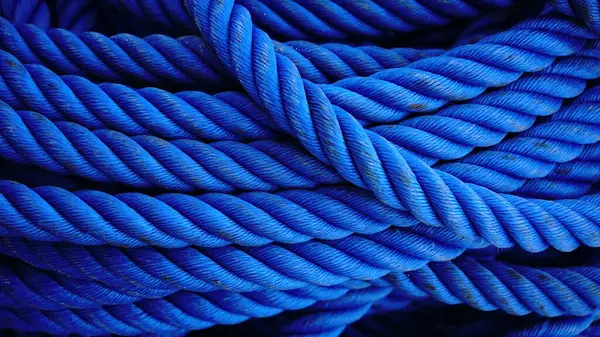 Sarmalanmış endüstriyel mavi iplerin arkaplanı