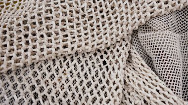 Beyaz ağ kumaşlarının soyut arkaplanı