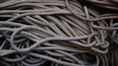 bir arkaplan olarak istiflenmiş halatların dokusu