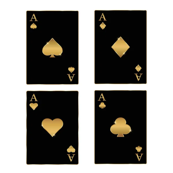 赌场玩家卡设置 扑克俱乐部的比赛 扑克牌设置4个王牌 — 图库矢量图片