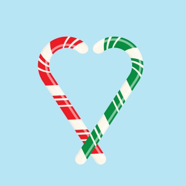 Gerçekçi Noel şekeri bastonu. Vektör çizimi. Mutlu Noeller ve mutlu yıllar tatlı 3D ikonlar