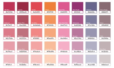 Fashion color guide palette. Trend 2023 year. Vector trands color palette RGB HEX. Color palette for fashion designers, business, clothing and pain.Vector clipart