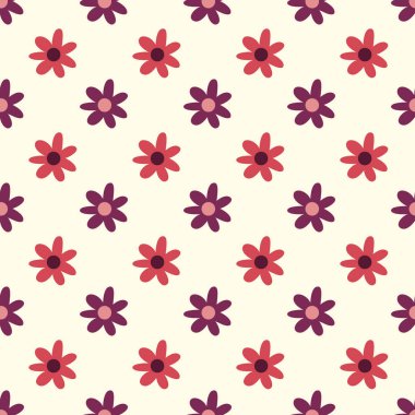 Harika çiçek pürüzsüz desen. Harika bir Y2K çiçek geçmişi var. Vektör İllüstrasyonu.