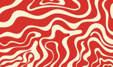 70 'ler, 60' lar tarzında modaya uygun vektör arkaplanı. Dalgalarla soyut yatay arkaplan