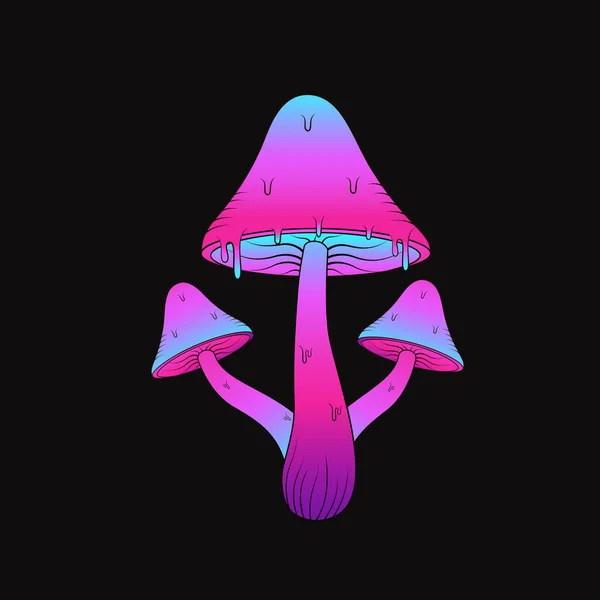 迷幻的艺术抽象的小蘑菇 幻想的致幻病媒蘑菇 病媒感染 — 图库矢量图片