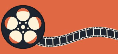 Klasik film şeritli vektör arkaplan. Film ve film tasarım şablonu.