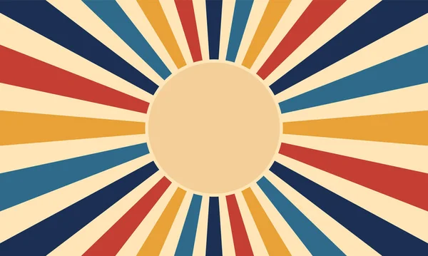 Retro Hintergrund Mit Strahlen Oder Streifen Der Mitte Sun Burst — Stockvektor