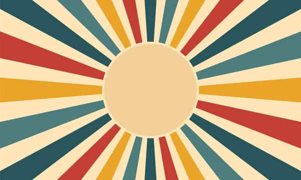 Retro Hintergrund Mit Strahlen Oder Streifen Der Mitte Sun Burst — Stockvektor