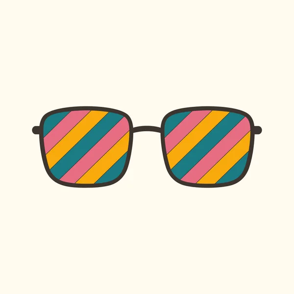 Świetna Ikona Okularów Przeciwsłonecznych Retro Psychodeliczny Szkło Wektor Ilustracja 70S — Wektor stockowy