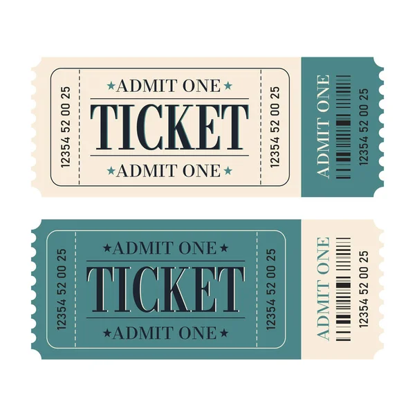 Set Von Retro Tickets Design Vorlage Eintrittskarten Für Kino Film — Stockvektor