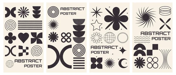 Bir dizi dikey gaddarlık posteri. Geometrik soyut arkaplanlar.