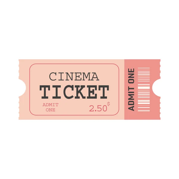 Pembe retro sinema bileti şablonu. Birini kabul et. Vektör
