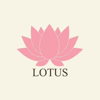 Güzel pembe nilüfer çiçeği logosu. Vektör