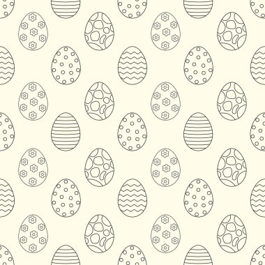 Paskalya yumurtalarında pürüzsüz desen. Vektör illüstrasyonu