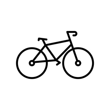 Beyaz arkaplanda bisiklet doğrusal simgesi. Düzenlenebilir felçli bisiklet sembolü. Vektör