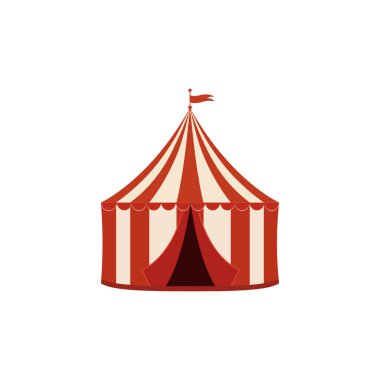 Sirk çadırı ikonu. Eğlence ve karnaval sembolü. Vektör
