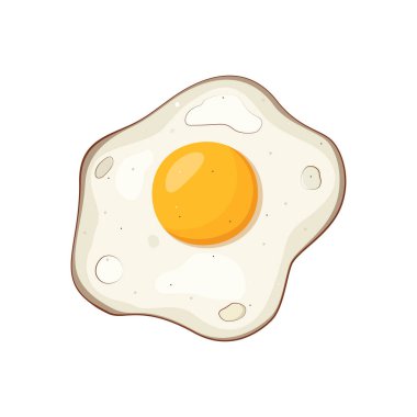 Beyaz arka planda sahanda yumurta ikonu. Vektör