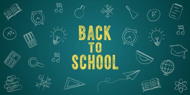 Okulun kara tahta geçmişine dönelim. Okulun karalama sınırı. Vektör