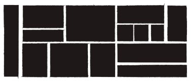 Grunge desenli dikdörtgen vektör kümesi. Vektör illüstrasyonu