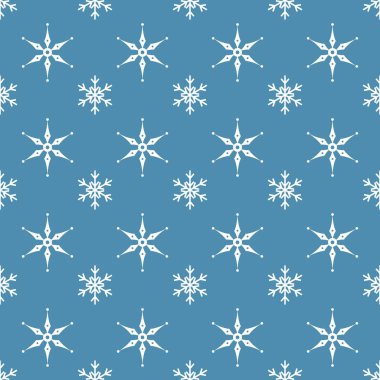 Kar taneleriyle kusursuz bir Noel deseni. Kış dönemi. Vektör illüstrasyonu.