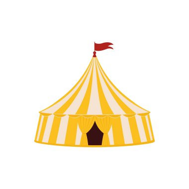 Sirk çadırı ikonu. Eğlence ve karnaval sembolü. Vektör illüstrasyonu