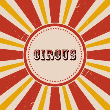 Sirkin arka planında ışınlar var. Vektör illüstrasyonu