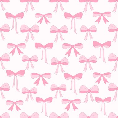 Pembe kurdeleli, estetik, pürüzsüz desen. Vektör illüstrasyonu