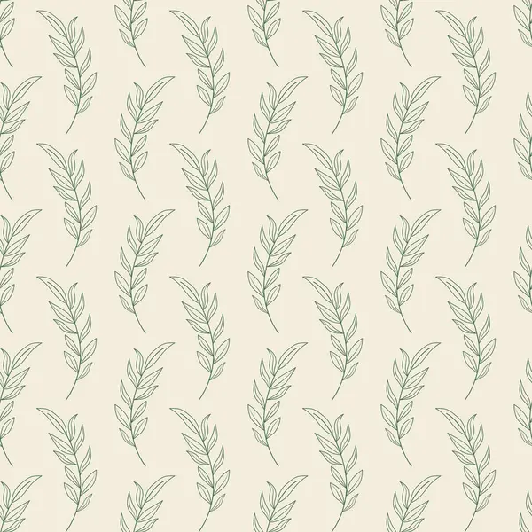 Yapraklı, elle çizilmiş tek renkli mürekkep deseni. Minimalist, modaya uygun bir geçmişi var. Ambalaj kağıdı, ambalaj, kumaş ve tekstil için tasarlandı. Vektör illüstrasyonu.