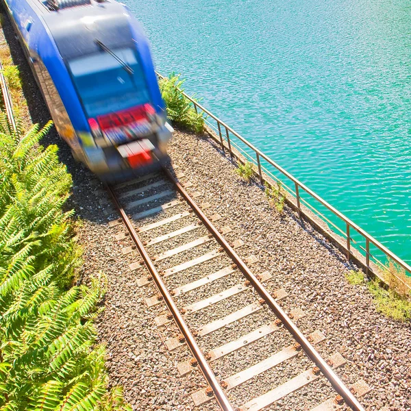 Olasz Vasút Részletei Felülről Bejövő Vonattal — Stock Fotó
