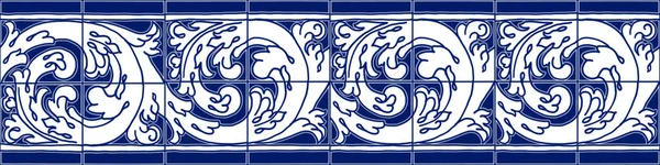 Типові Португальські Прикраси Керамічною Плиткою Ескіз Швів Безшовна Текстура Яку — стокове фото