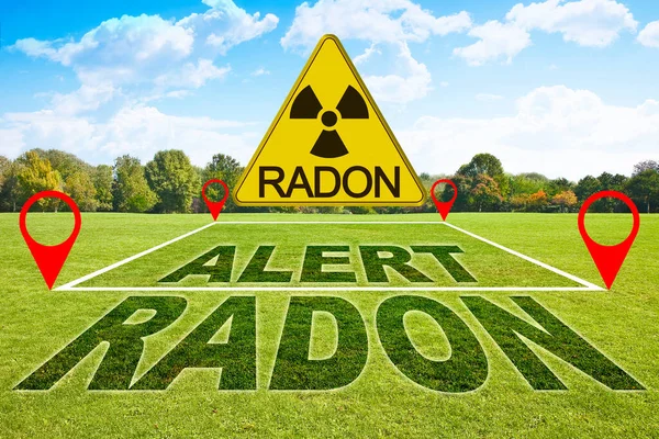 Alert Dangerous Radon Gas Residential Area Polluted Dangerous Natural Radioactive — Fotografia de Stock