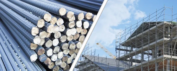 Verstärkungen Stahlstäbe Stapeln Gebäude Armatur Mit Oberfläche Mit Verbessertem Grip — Stockfoto