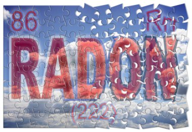 Konutlarda gaz radon sorunu çözülüyor - konsept görüntü bulmaca şeklinde