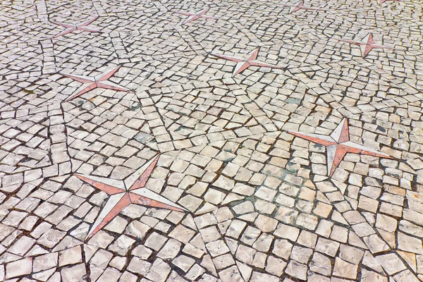 Traditioneller Portugiesischer Fußboden Aus Kleinen Steinstücken Portugal Europa — Stockfoto