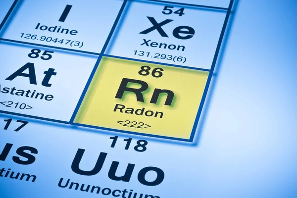 Radon Gaz Tableau Périodique Concept Avec Mendeleev Tableau Périodique Des — Photo
