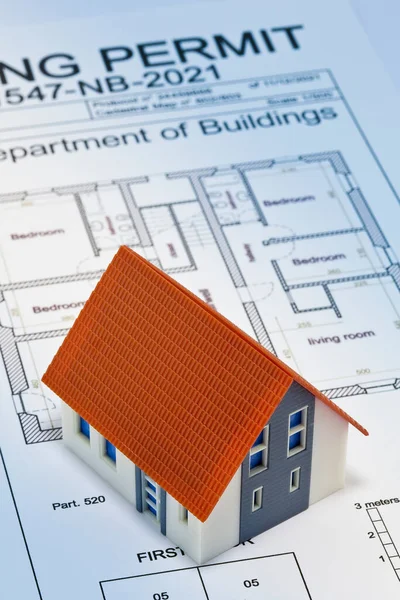 Building Permit Concept Imaginary Building Approvation Residential Home — Stock Photo, Image