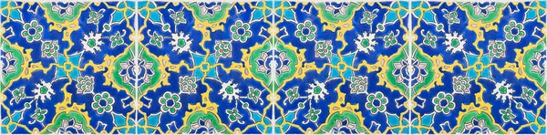 Složení Typické Květinové Geometrické Turecké Dekorace Barevnými Keramickými Dlaždicemi Bezešvé — Stock fotografie