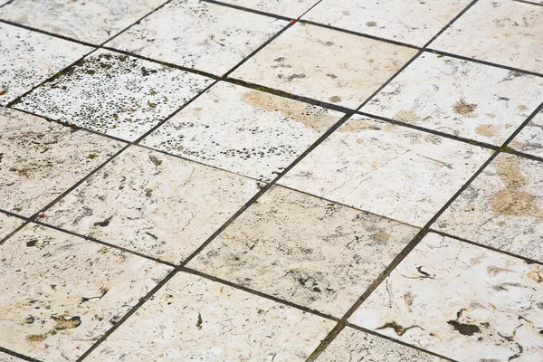 Новая Тротуарная Плитка Каменных Блоков Пешеходной Зоне — стоковое фото