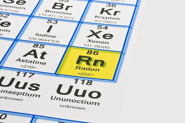 Radon Gas Periodic Table Concept Mendeleev Periodic Table Elements — Stock Photo, Image