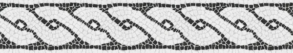 Küçük Siyah Beyaz Taştan Yapılmış Dairesel Grafikli Talyan Roma Mozaiğiyle — Stok fotoğraf