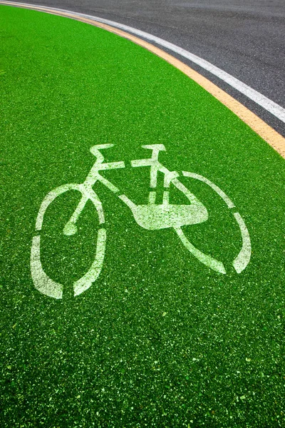 Silhouette Bicicletta Dipinta Sull Asfalto — Foto Stock