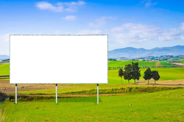Blank Advertising Billboard Immersed Tuscany Rural Scene Concept Image Copy — Stock Photo, Image