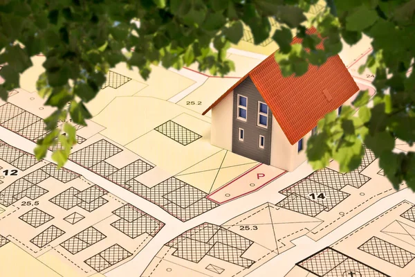 Binalar Arazi Parselli Hayali Kadastro Haritası Yeni Bir Planlamak Modeli — Stok fotoğraf